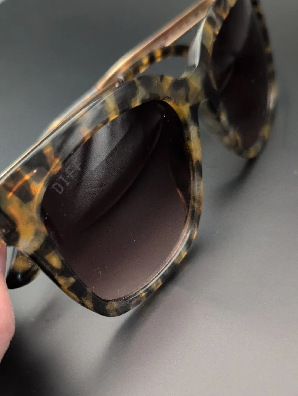 DIFF 54mm Hailey Sunglasses Tortoiseshell Square with Brown Lenses - Picture 10 of 12